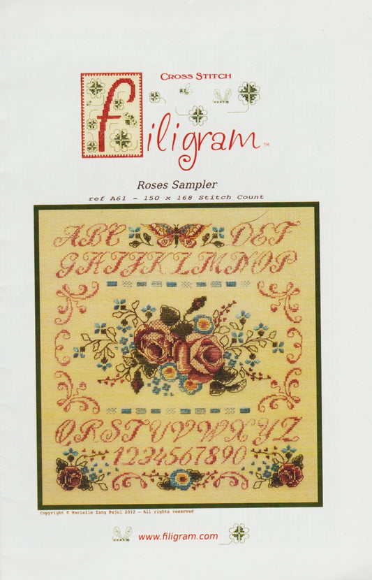 Filigram Roses Sampler cross stitch pattern