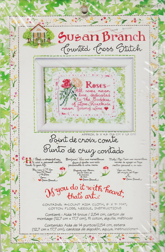 Bucilla Susan Branch Roses 42968 cross stitch pattern