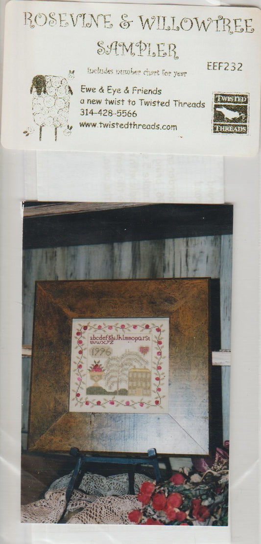 Ewe & Eye Rosevine & Willowtree Sampler EEF232 cross stitch pattern