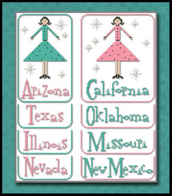 Little House Needleworks Route 66 The States LHN169 cross stitch pattern