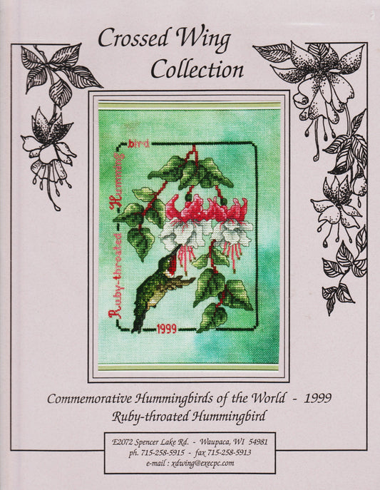 Crossed Wing Collection Ruby-Throated Hummingbird 1999 cross stitch pattern
