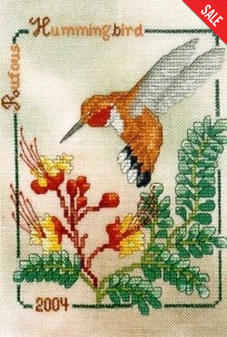 Crossed Wing Collection Rufous Hummingbird 2004 cross stitch pattern