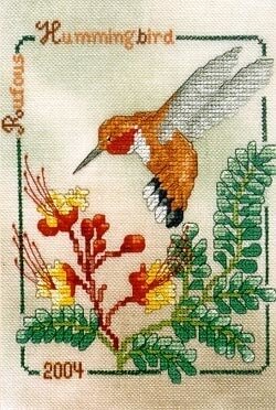 Crossed Wing Collection Rufous Hummingbird 2004 cross stitch pattern