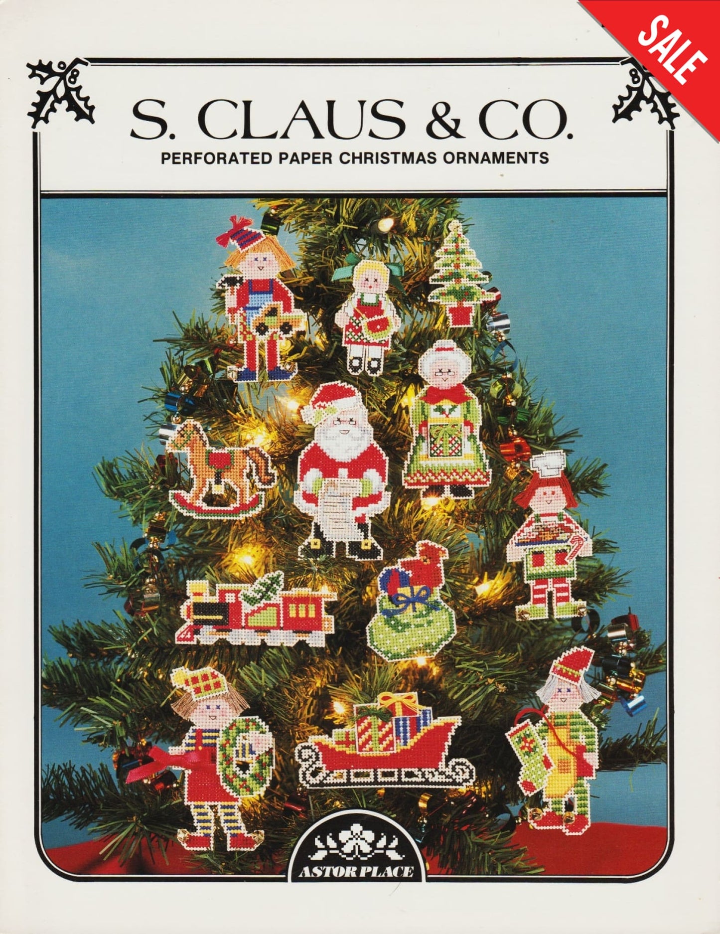 Astor Place S. Clause & Co. perforated paper christmas ornaments cross stitch pattern