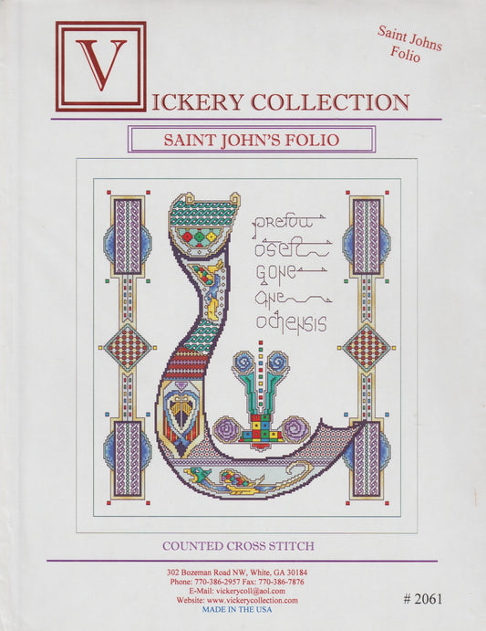 Vickery Collection Saint John's Folio 2061 cross stitch pattern