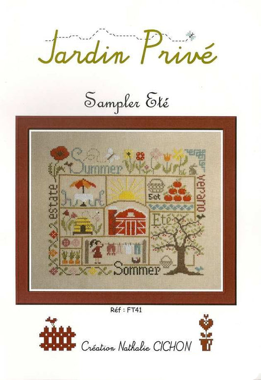 Jardin Prive Sampler Ete FT41-EN cross stitch pattern