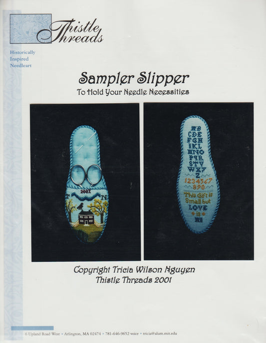 Thistle Threads Sampler Slipper cross stitch pattern