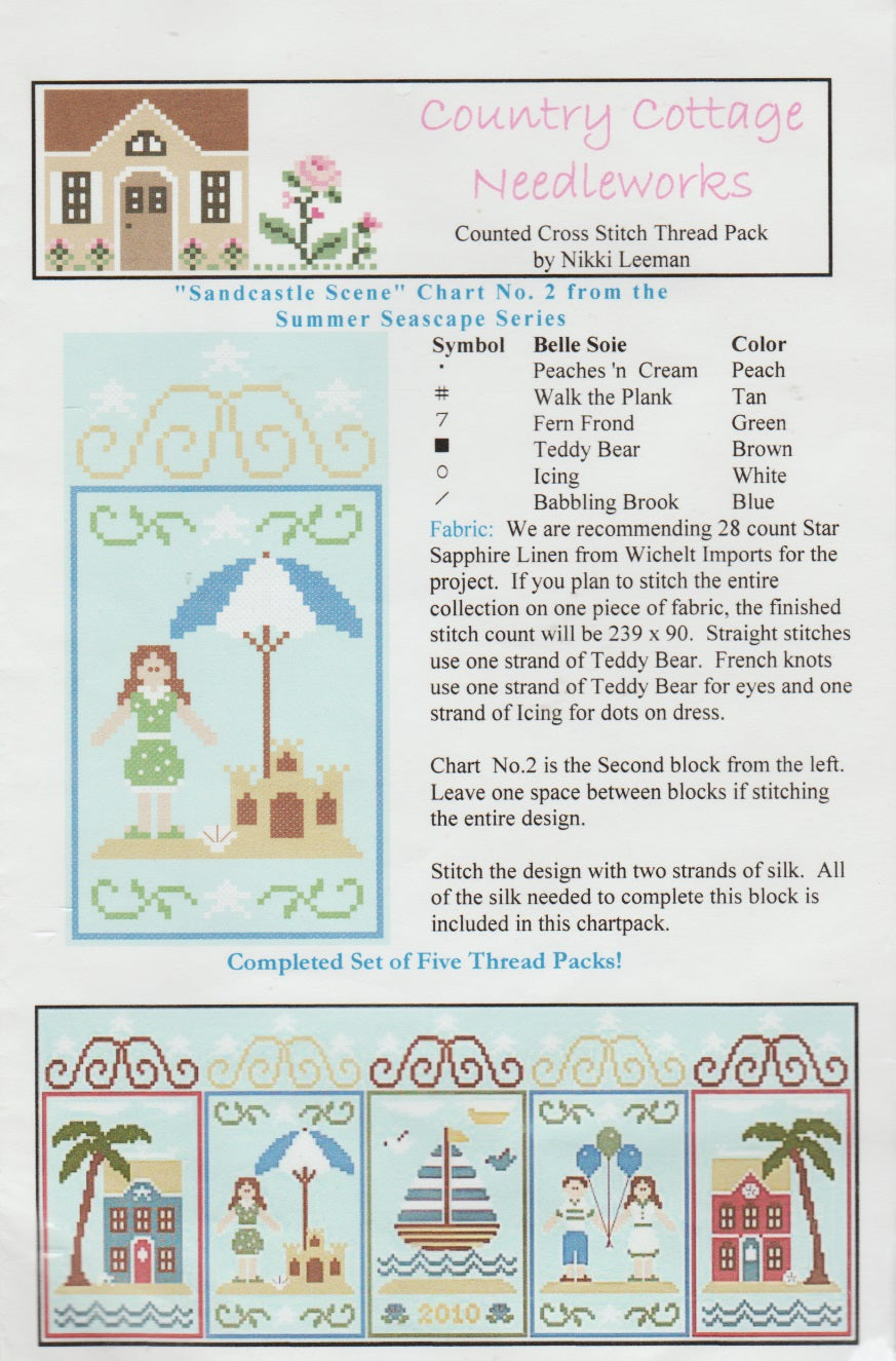 Little House Needleworks Sandcastle Scene cross stitch pattern