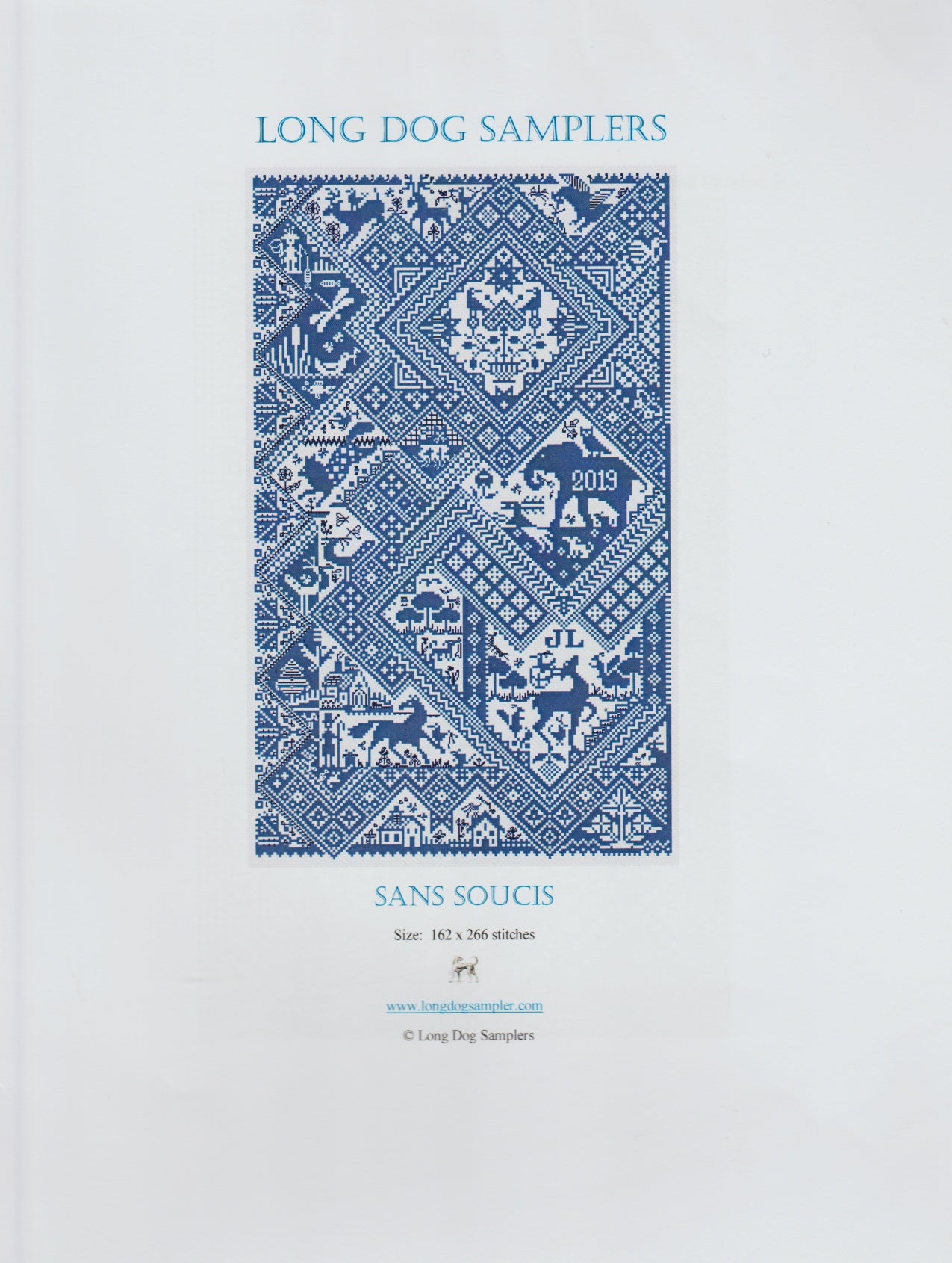 Lone Dog Samplers Sans Soucis cross stitch pattern