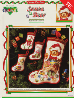 Color Charts Santa Bear 10803 christmas stocking cross stitch pattern