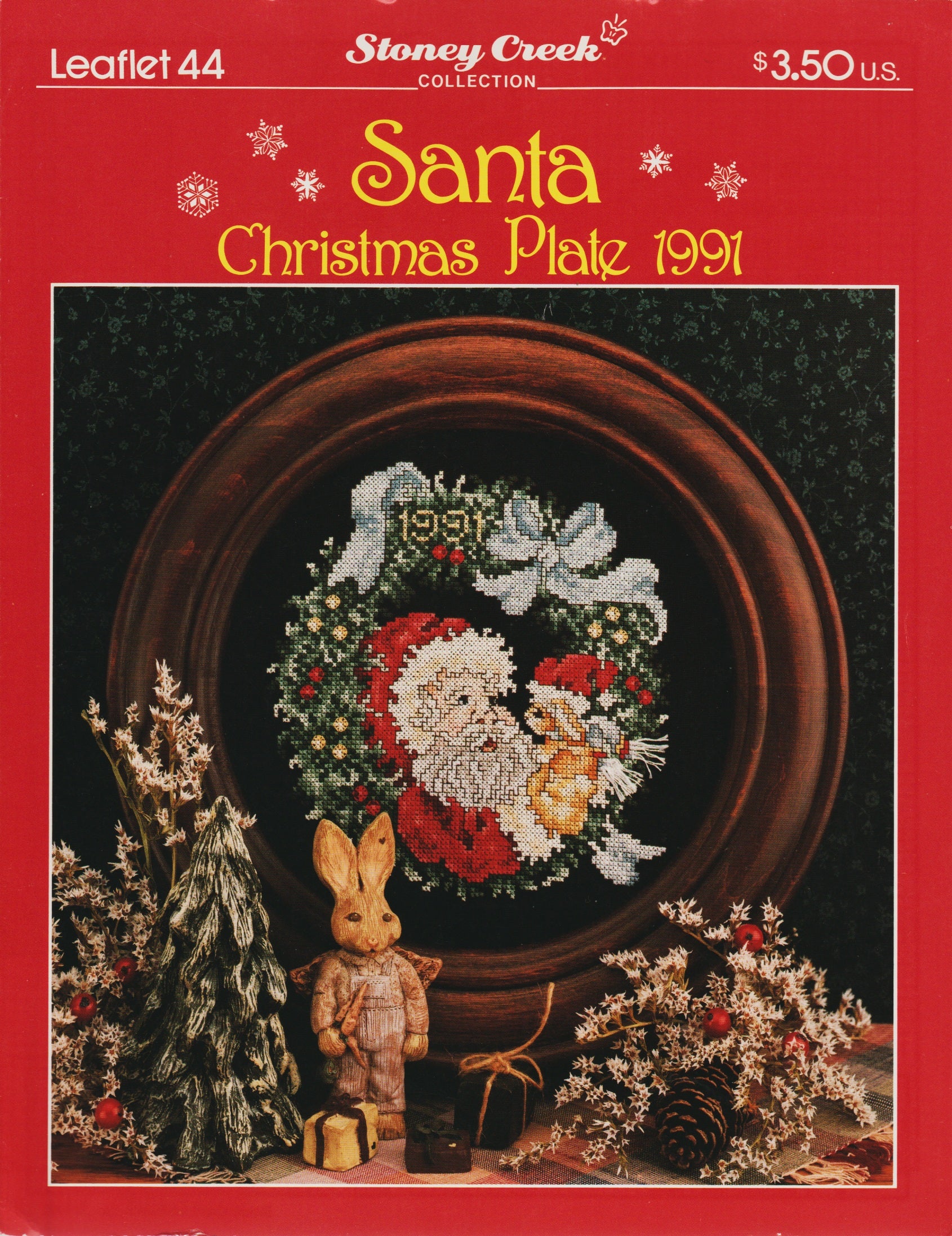 Stoney Creek Santa Christmas Plate 1991 cross stitch pattern