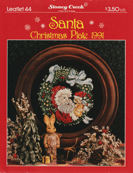 Stoney Creek Santa Christmas Plate 1991 cross stitch pattern