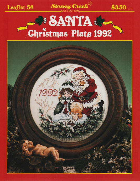 Stoney Creek Santa Christmas Plate 1992 LFT54 cross stitch pattern