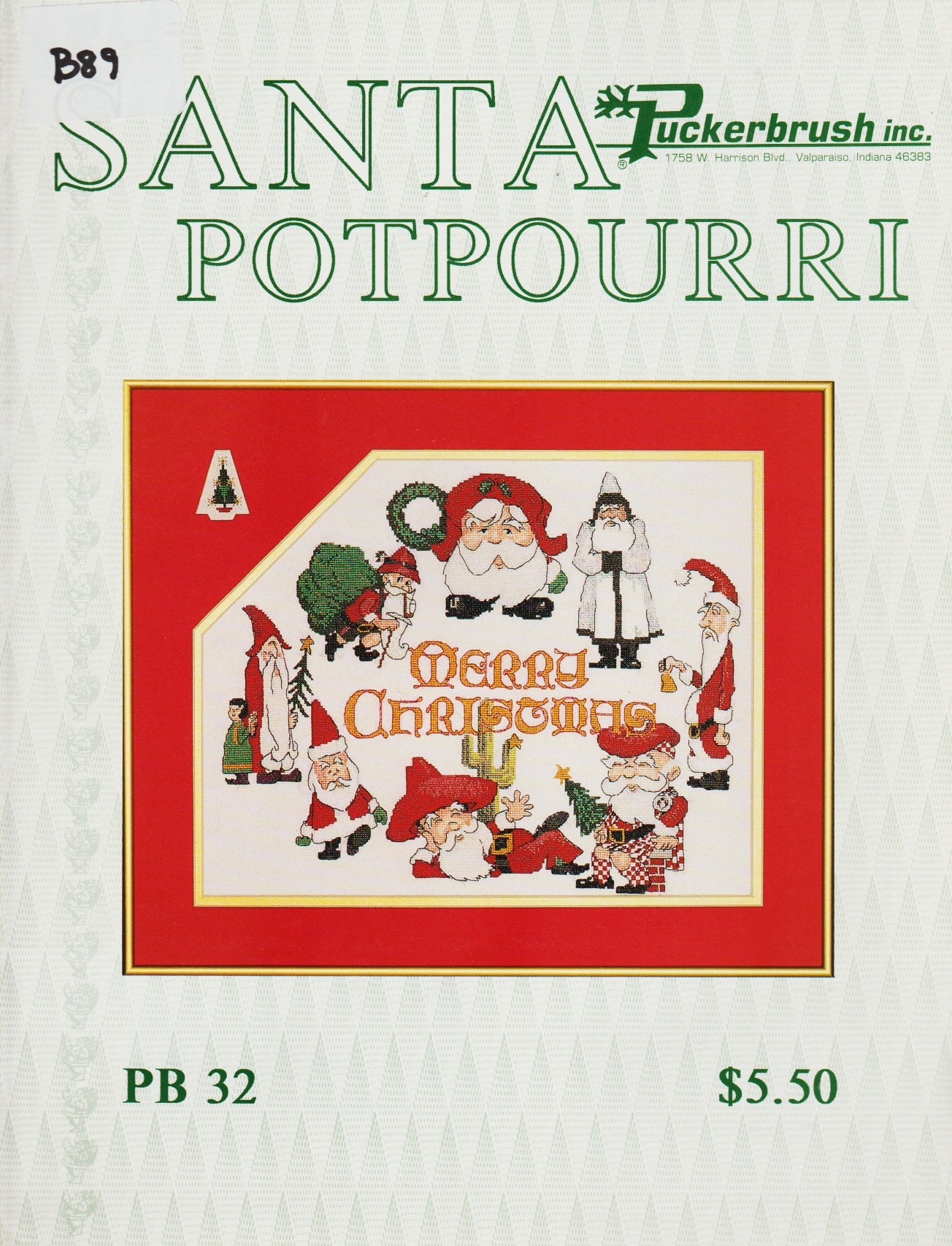 Puckerbrush Santa Potpourri PB32 cross stitch pattern
