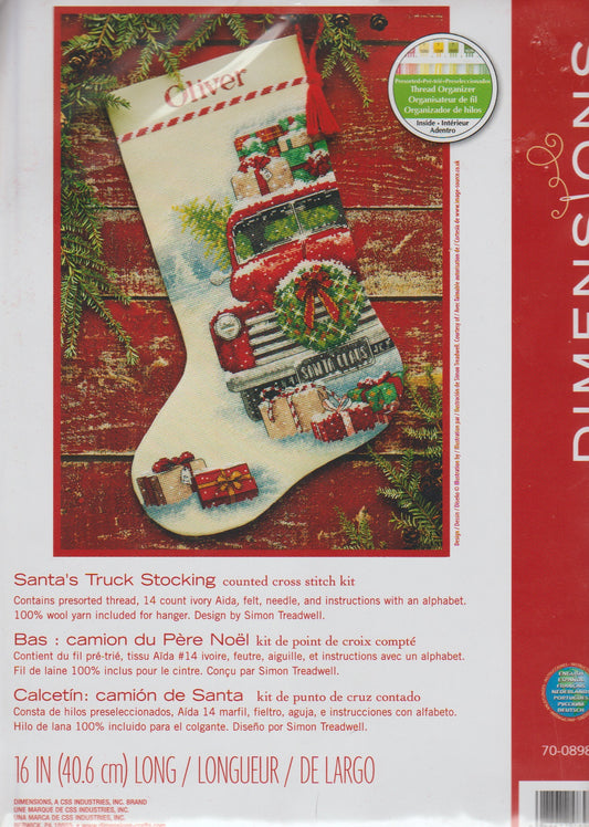 Dimensions Santa's Truck Stocking 70-08986 cross stitch kit