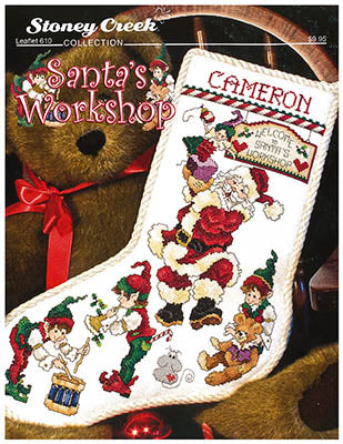 Stoney Creek Santa's Workshop Stocking LFT610 cross stitch pattern