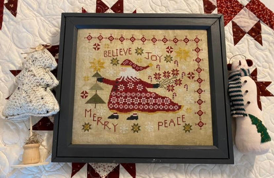 Pansy Patch Quilts and Stitchery Santa's Patchwork Cloak cross stitch pattern