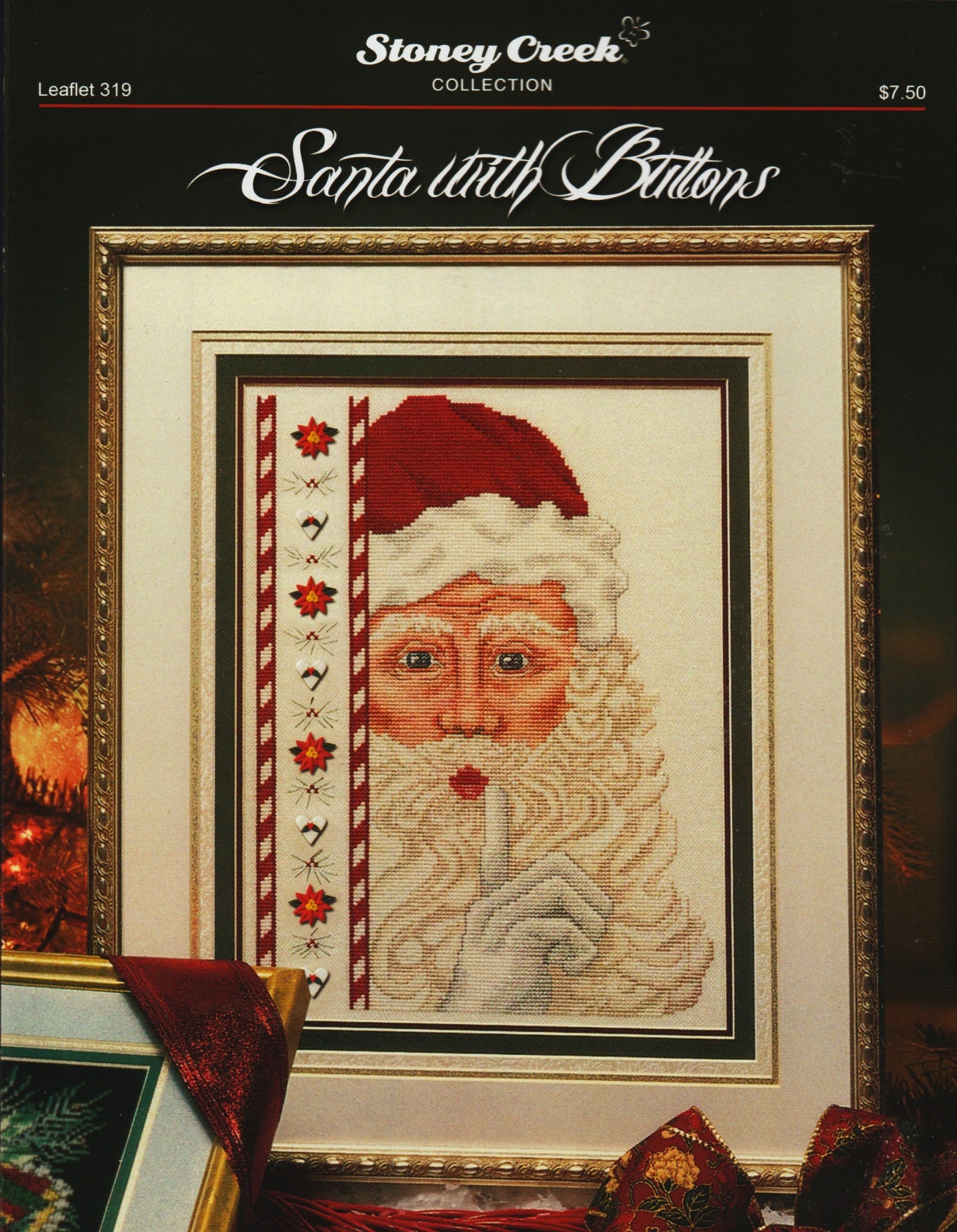 Stoney Creek Santa with Buttons LFT319 christmas cross stitch pattern