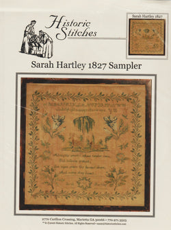 Historic Stitches Sarah Hartley 1827 Sampler cross stitch pattern