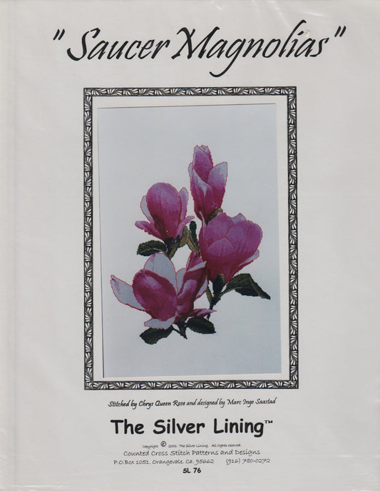 Silver Lining Saucer Magnolias SL76 cross stitch pattern