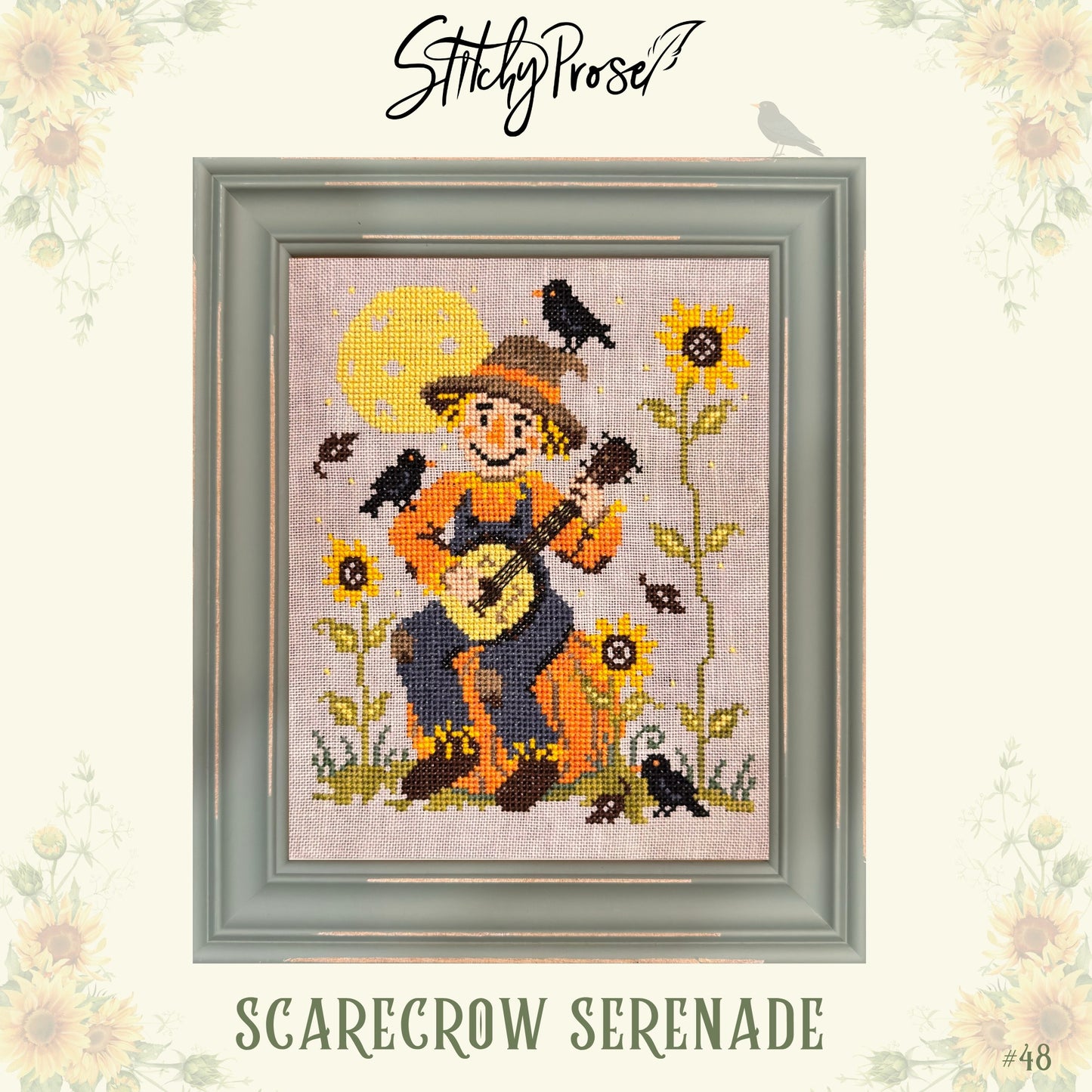 Stitchy Prose Scarecrow Serenade halloween cross stitch pattern