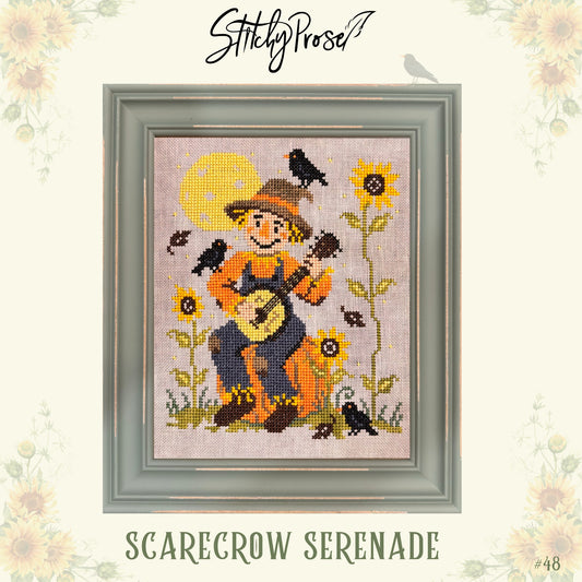 Stitchy Prose Scarecrow Serenade halloween cross stitch pattern