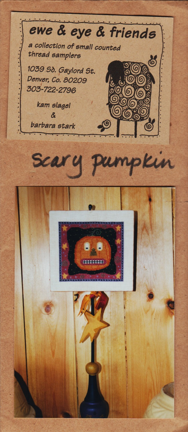 Ewe & Eye Scary Pumpkin cross stitch pattern