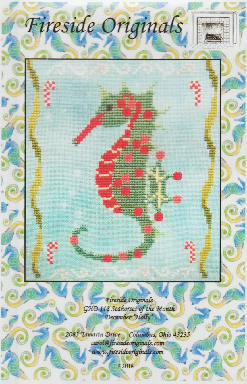 Fireside Originals Seahorses of the Month cross stitch pattern
