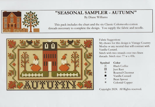 Little House Needleworks Seasonal Sampler - Autumn cross stitch pattern