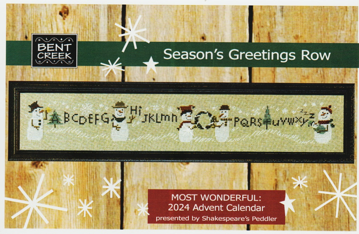 Bent Creek Seasons Greetings Row christmas snowman cross stitch pattern