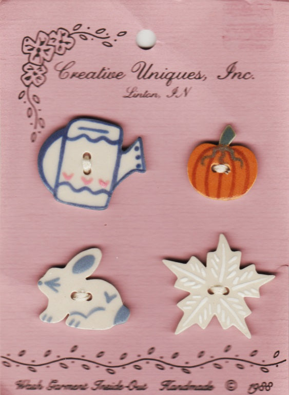 Creative Uniques Inc. Seasons ceramic buttons