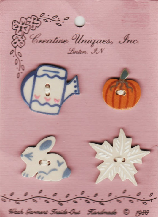 Creative Uniques Inc. Seasons ceramic buttons