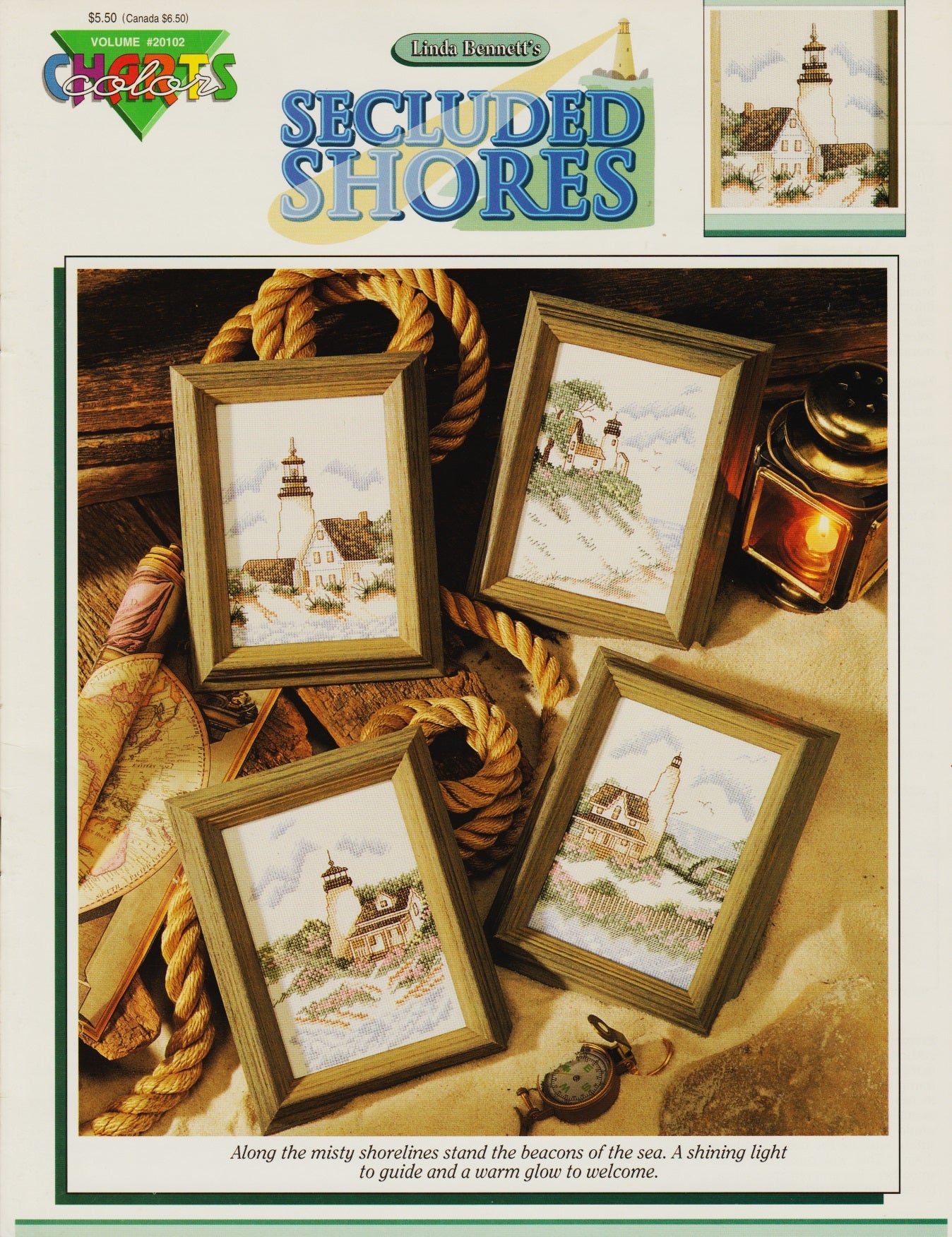 Color Charts Secluded Shores 20102 light house cross stitch pattern