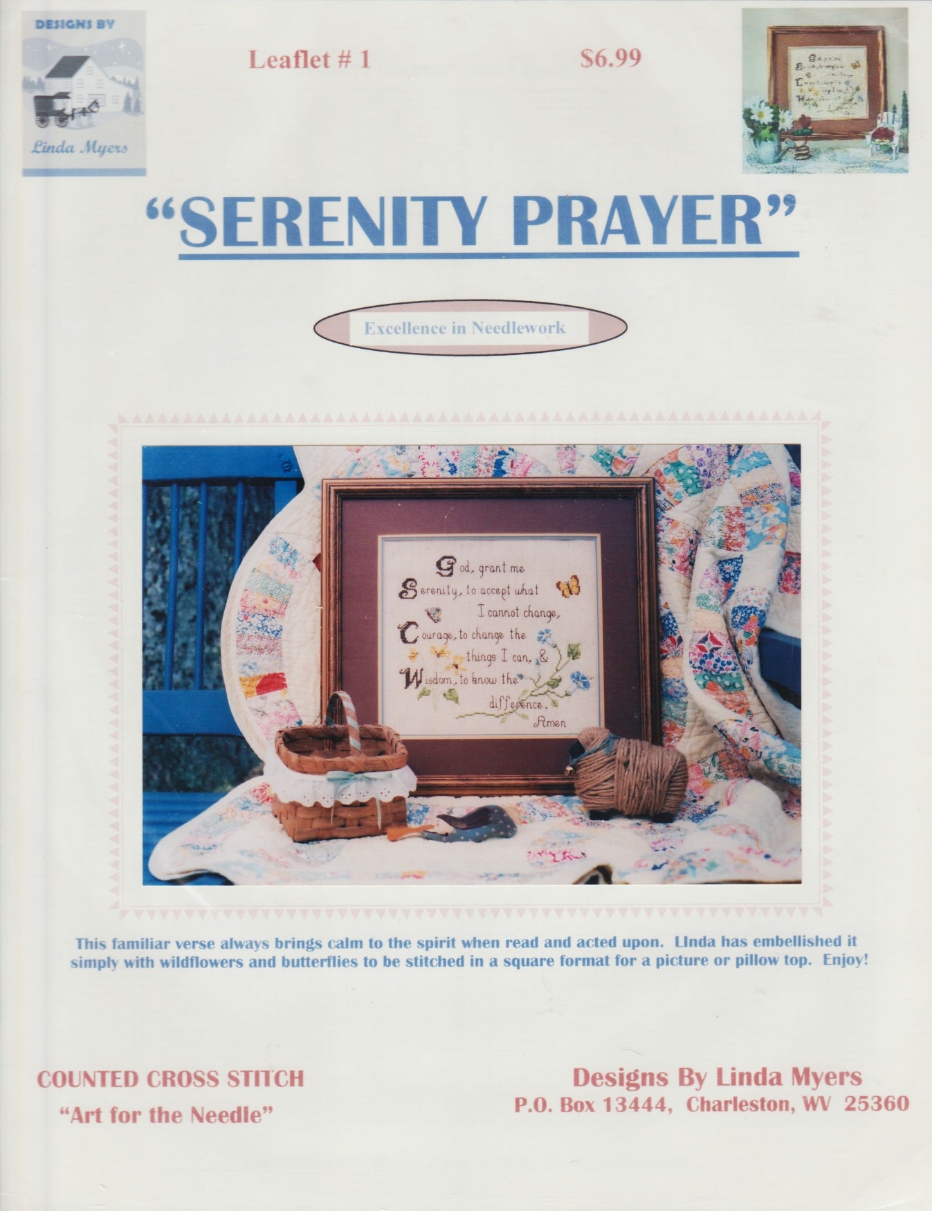 Linda Myers Serenity Prayer 1 cross stitch pattern