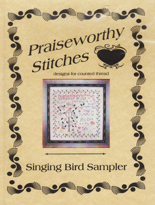 Praiseworthy Stitches Singing Bird Sampler cross stitch pattern