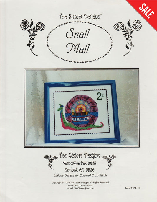 Too Sisters Snail Mail SM400 cross stitch pattern