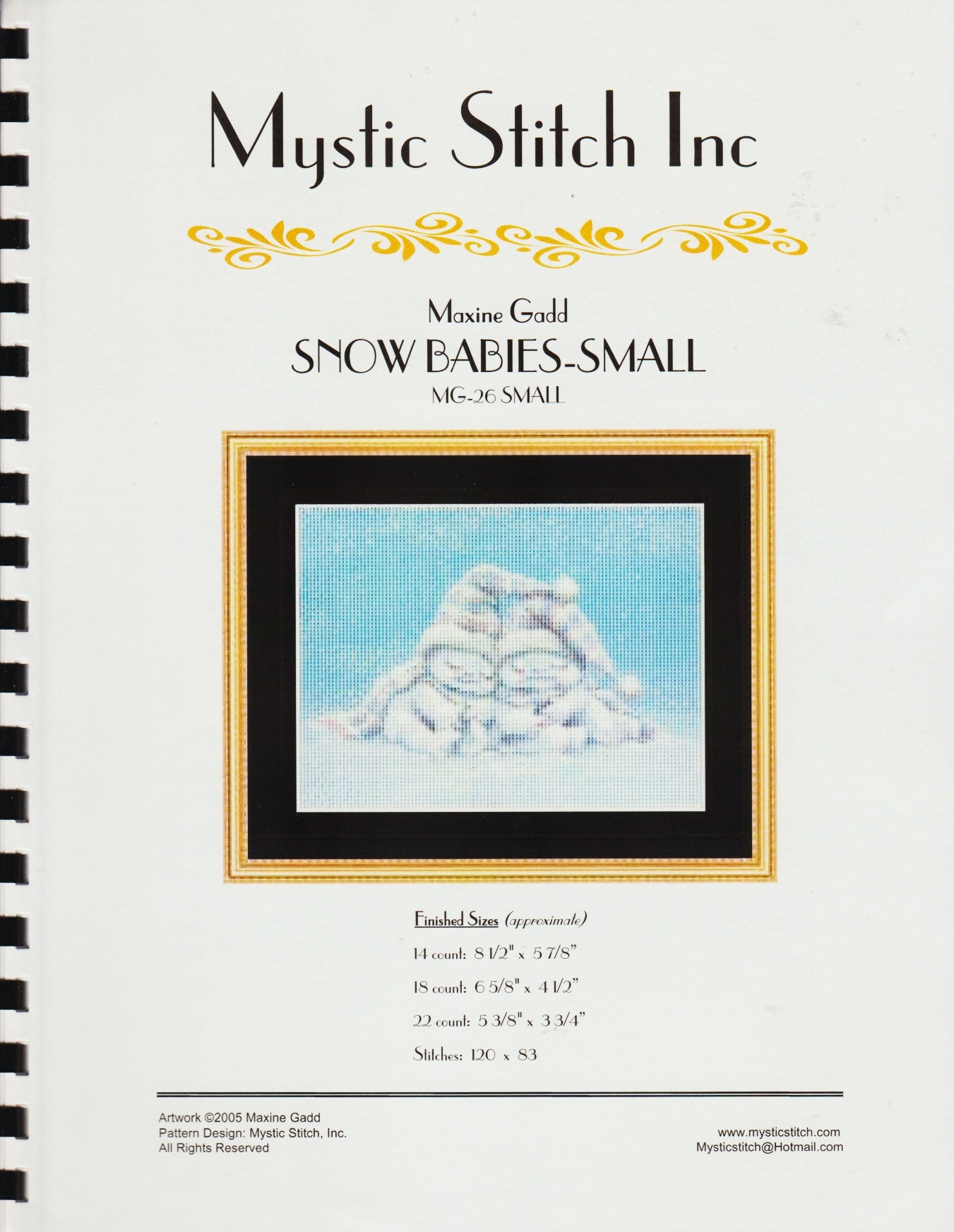 Mystic Stitch Maxine Gadd Snow Babies-Small MG-26 Small cross stitch pattern