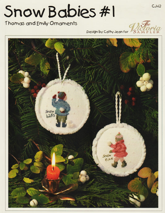 Victoria Sampler Snow Babies #1 CJ42 cross stitch christmas ornament pattern