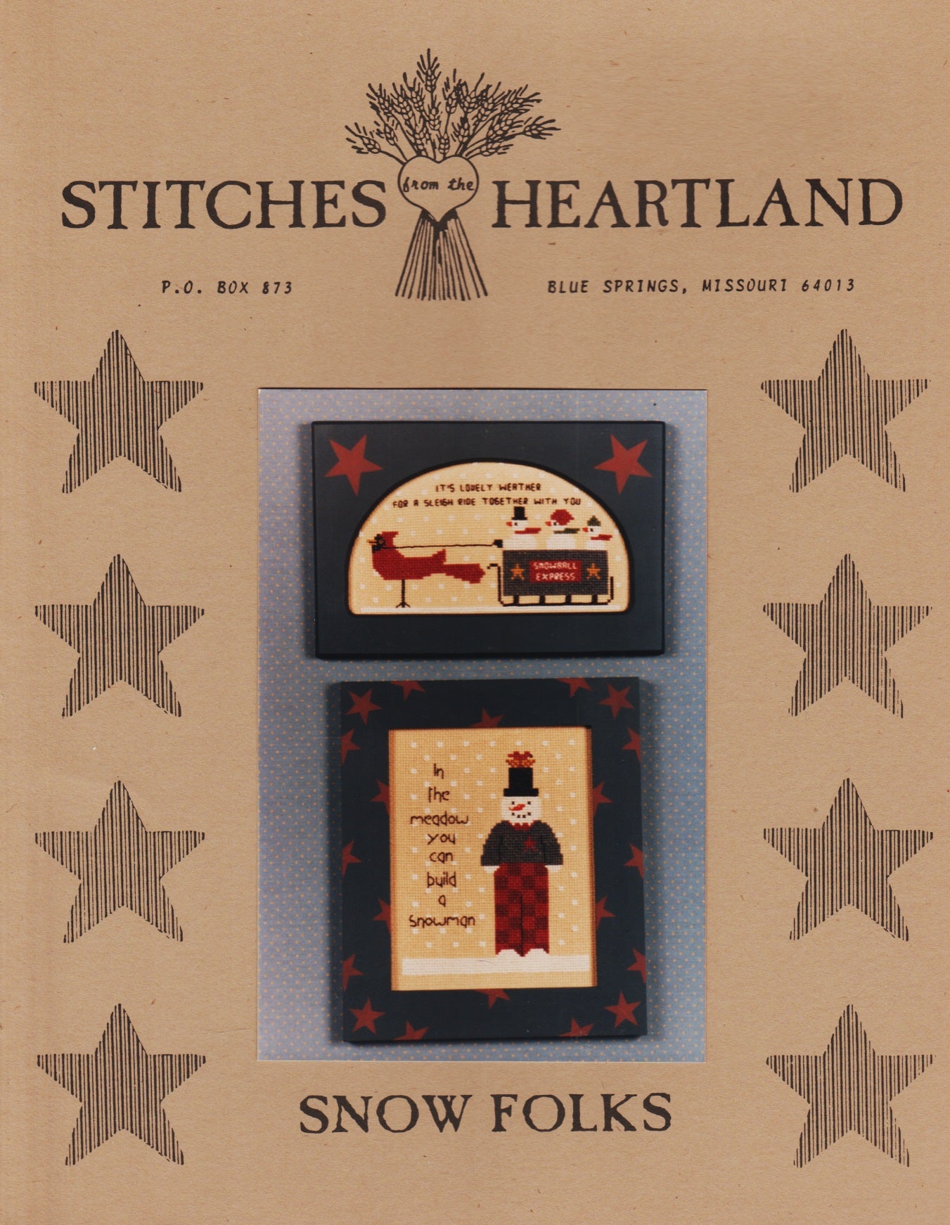 Stitches From The Heartland Snow Folks snowman cross stitch pattern