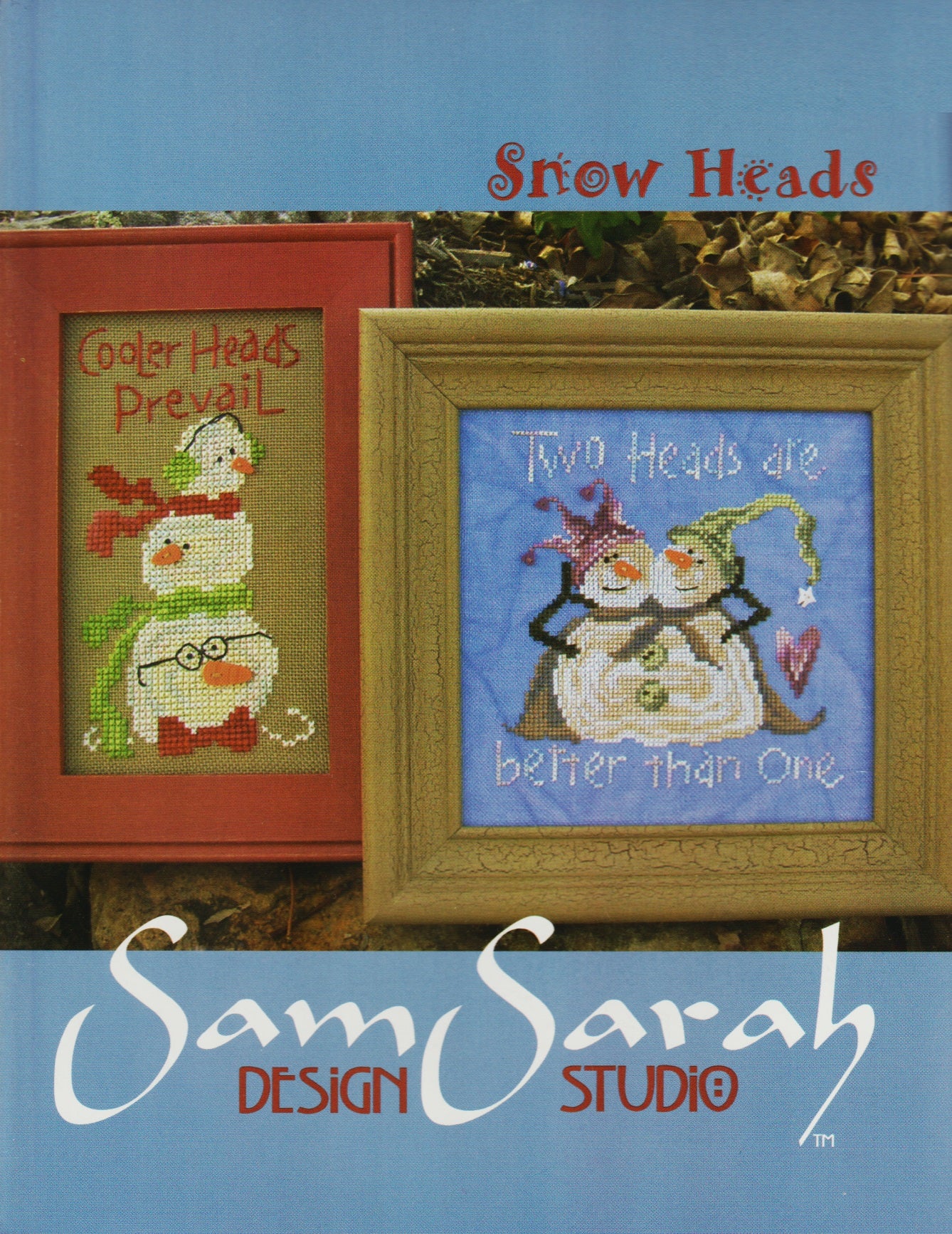 Sam Sarah Snow Heads 8969 snowman christmas cross stitch pattern
