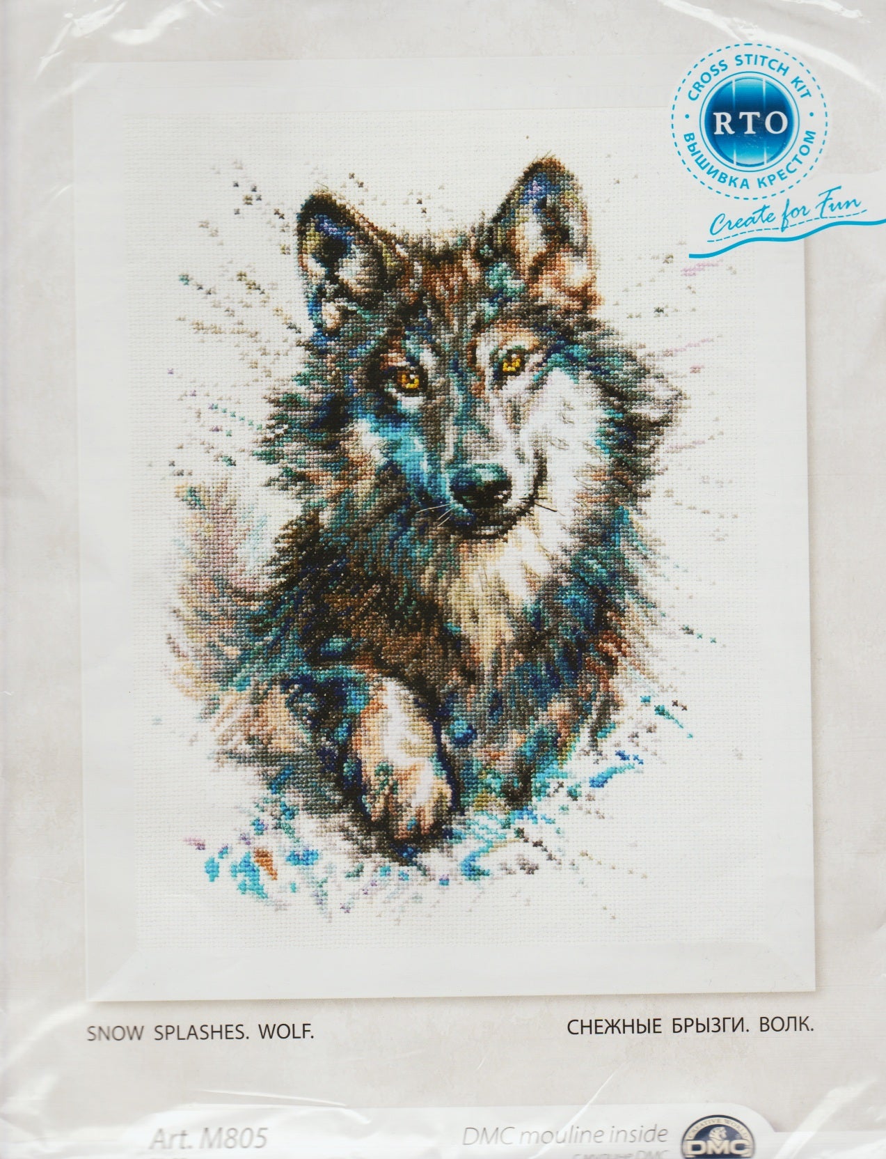 RTO Snow Splashes Wolf M805 cross stitch kit