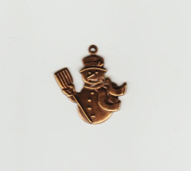 Snowman Broom charm