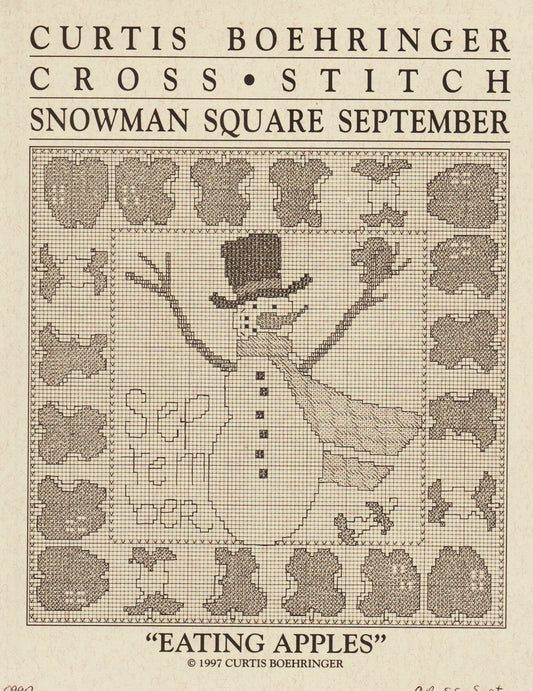 Curtis Boehringer Snowman Square September cross stitch pattern
