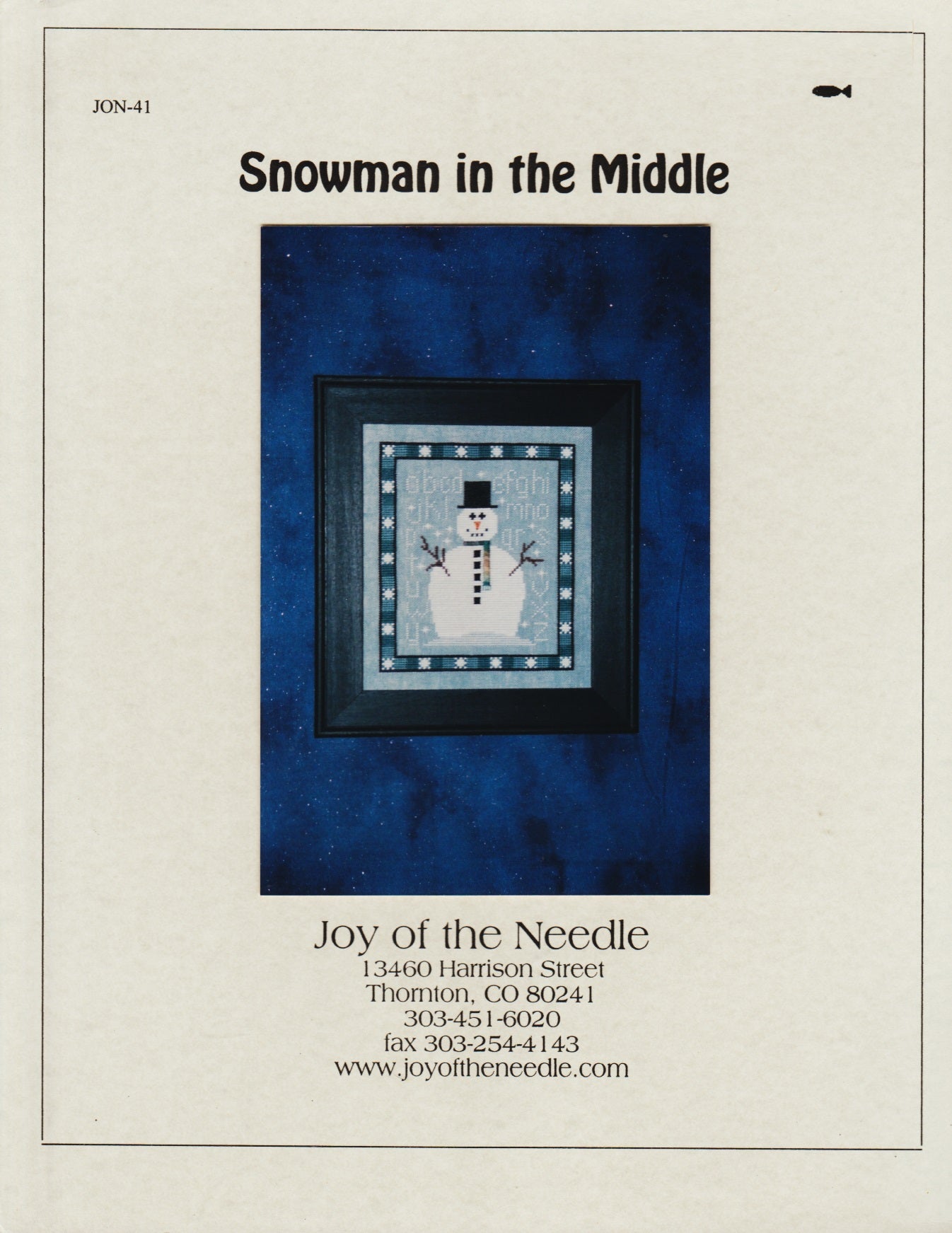 Joy of the Needle  Snowman in the Middle cross stitch pattern