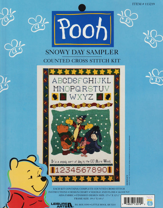 Leisure Arts Snowy Day Sampler Pooh 113219 cross stitch kit