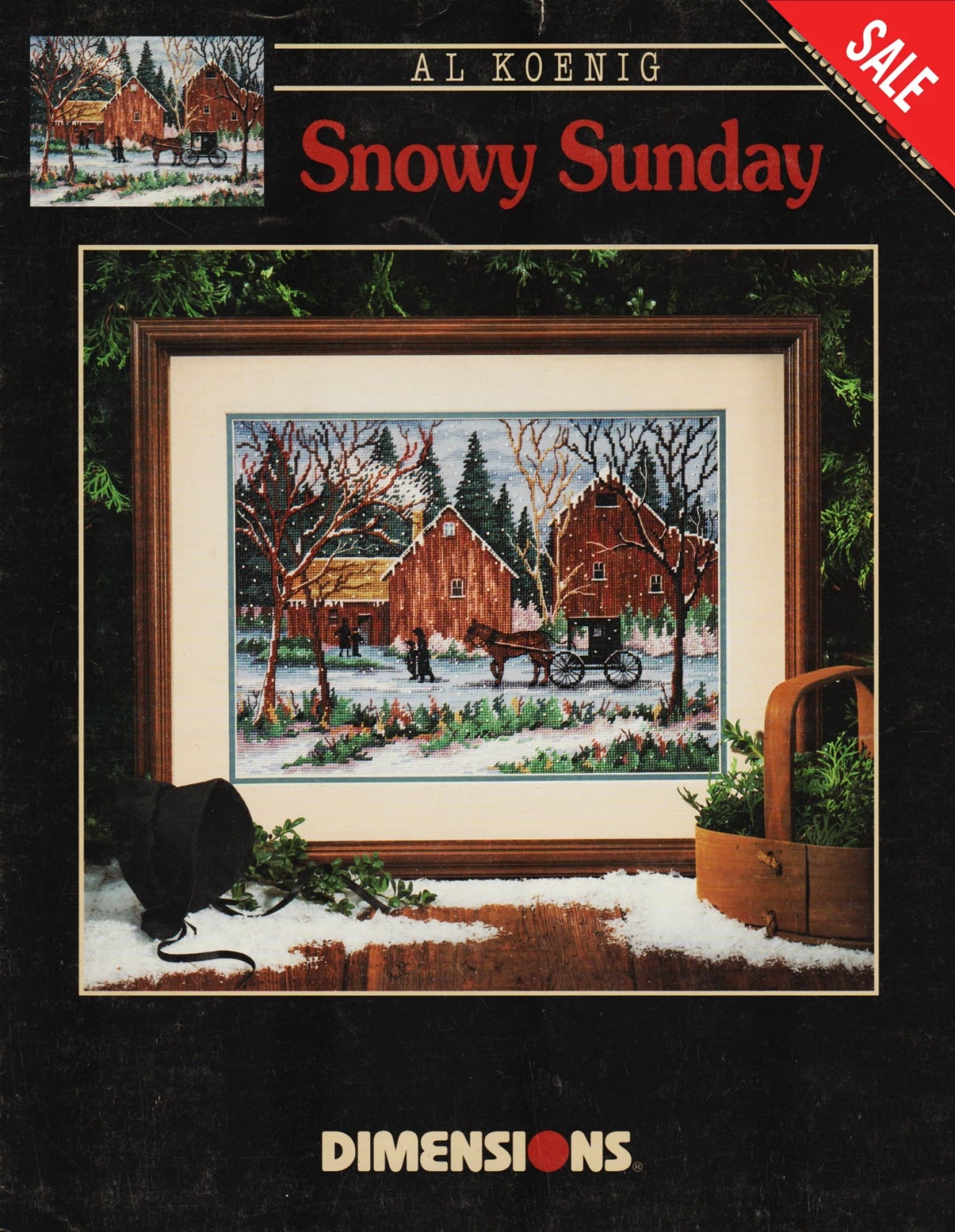 Dimensions Snowy Sunday 263 Amish Christmas cross stitch pattern