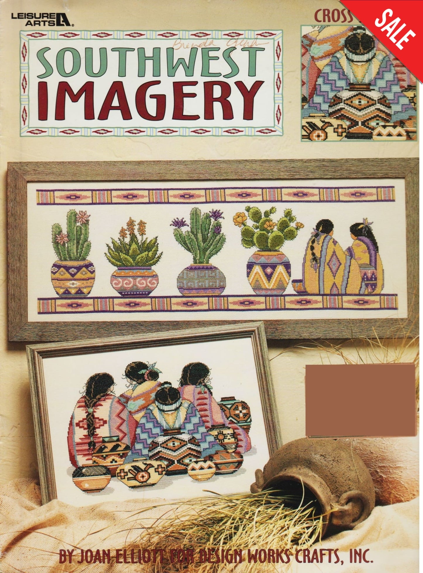 Leisure Arts Southwest Imagery 3174 baskets native american cross stitch pattern