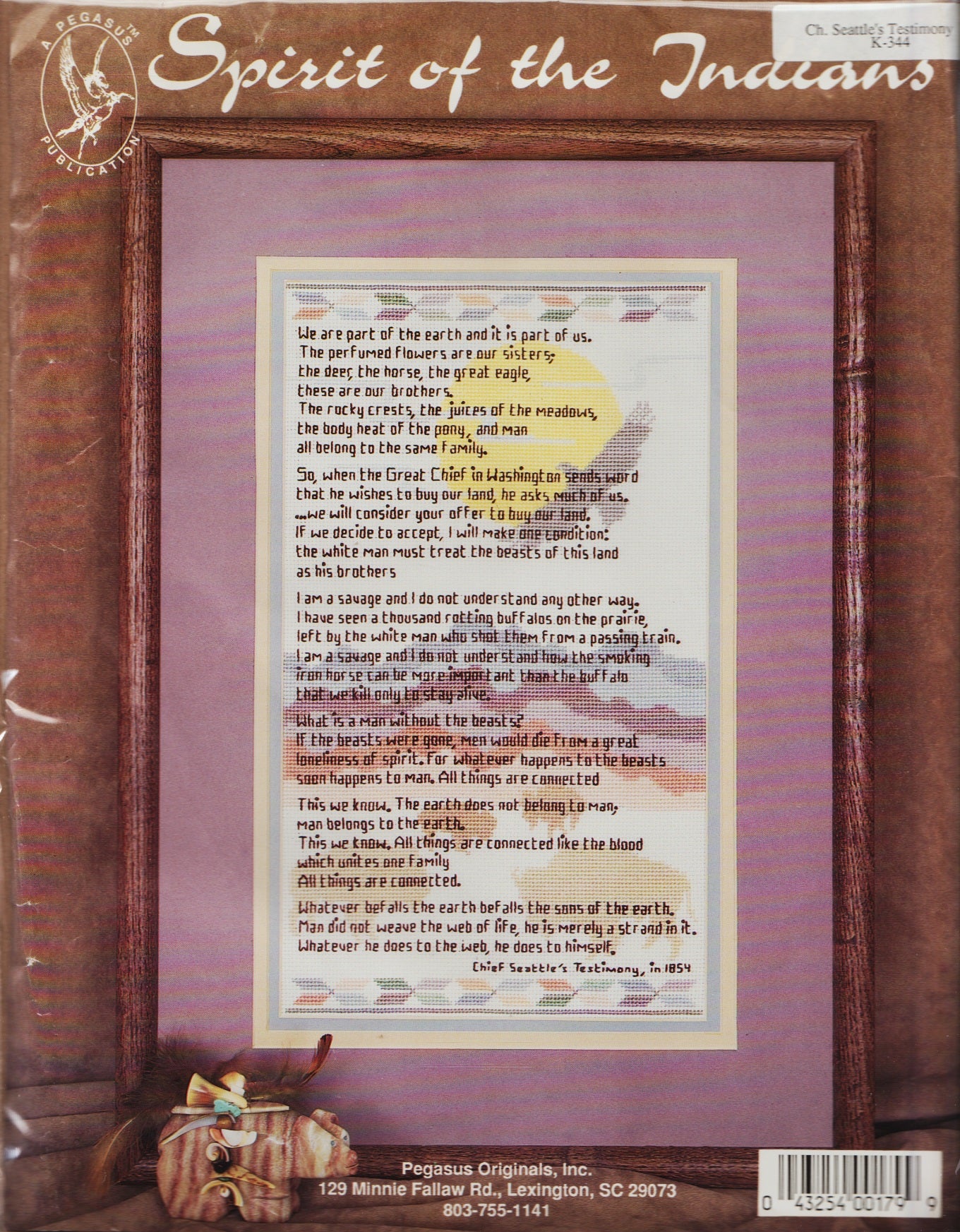Pegasus Spirit of the Indians Chief Seattle's Testimony K-344 cross stitch pattern