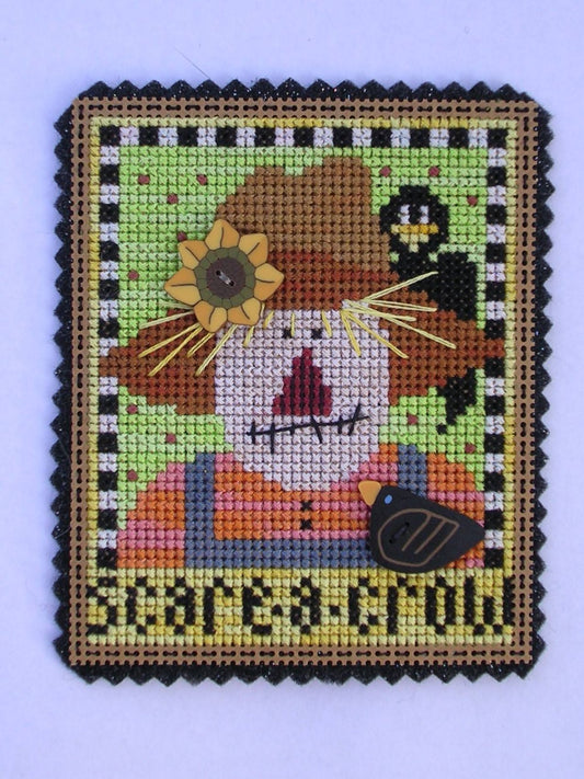 Val's Stuff Spook of the Month August Scare-A-Crow cross stitch kit