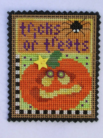 Val's Stuff Spook of the Month July Tricks Or Treats cross stitch kit